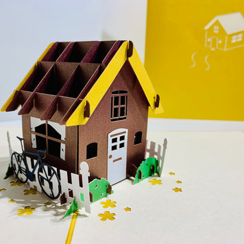 Golden House - Perfect for Housewarming - Origami Pop Cards 3D Pop Up Greeting Card Happy Birthday Thank You Handmade Gift Thinking of You Blank Card for Any Occasion Happy Mother's Day Australiana Celebrate the Beauty