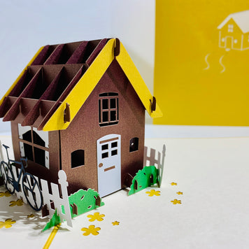 Golden House - Perfect for Housewarming - Origami Pop Cards 3D Pop Up Greeting Card Happy Birthday Thank You Handmade Gift Thinking of You Blank Card for Any Occasion Happy Mother's Day Australiana Celebrate the Beauty