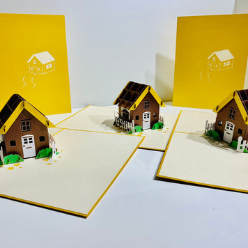 Golden House - Perfect for Housewarming - Origami Pop Cards 3D Pop Up Greeting Card Happy Birthday Thank You Handmade Gift Thinking of You Blank Card for Any Occasion Happy Mother's Day Australiana Celebrate the Beauty