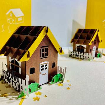 Golden House - Perfect for Housewarming - Origami Pop Cards 3D Pop Up Greeting Card Happy Birthday Thank You Handmade Gift Thinking of You Blank Card for Any Occasion Happy Mother's Day Australiana Celebrate the Beauty