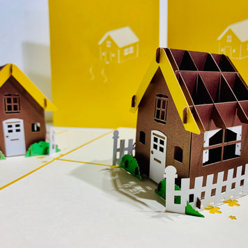 Golden House - Perfect for Housewarming - Origami Pop Cards 3D Pop Up Greeting Card Happy Birthday Thank You Handmade Gift Thinking of You Blank Card for Any Occasion Happy Mother's Day Australiana Celebrate the Beauty
