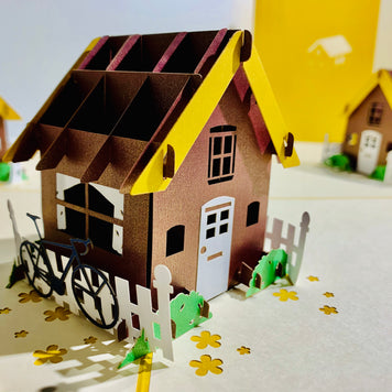 Golden House - Perfect for Housewarming - Origami Pop Cards 3D Pop Up Greeting Card Happy Birthday Thank You Handmade Gift Thinking of You Blank Card for Any Occasion Happy Mother's Day Australiana Celebrate the Beauty