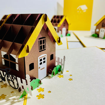 Golden House - Perfect for Housewarming - Origami Pop Cards 3D Pop Up Greeting Card Happy Birthday Thank You Handmade Gift Thinking of You Blank Card for Any Occasion Happy Mother's Day Australiana Celebrate the Beauty