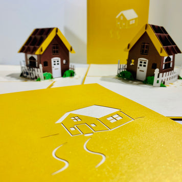 Golden House - Perfect for Housewarming - Origami Pop Cards 3D Pop Up Greeting Card Happy Birthday Thank You Handmade Gift Thinking of You Blank Card for Any Occasion Happy Mother's Day Australiana Celebrate the Beauty
