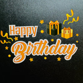 Golden Happy Birthday with Presents Origami Pop Cards 3D Pop Up Greeting Card Thank You Handmade Gift Thinking of You Happy Birthday Occasion Australiana Celebrate the Beauty and Happiness During Special Day Best Wishes Gift