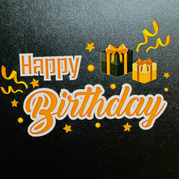 Golden Happy Birthday with Presents Origami Pop Cards 3D Pop Up Greeting Card Thank You Handmade Gift Thinking of You Happy Birthday Occasion Australiana Celebrate the Beauty and Happiness During Special Day Best Wishes Gift