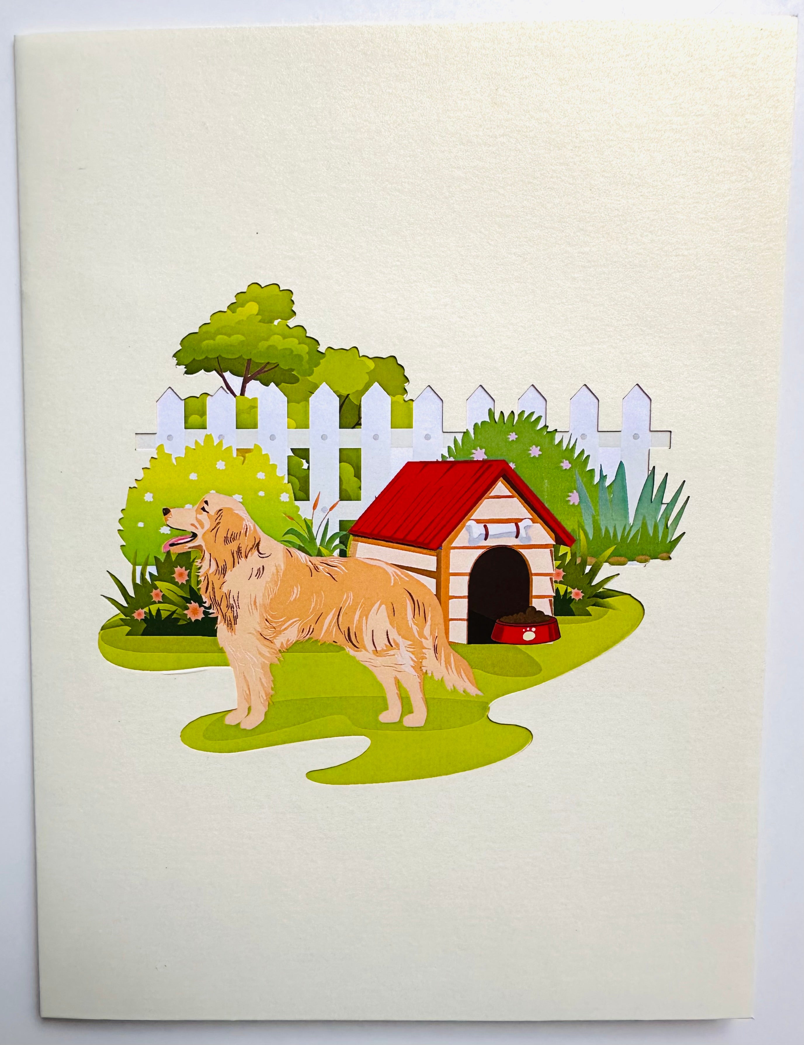 Golden Retriever Scottish Dog - Perfect for Dog Lovers Origami Pop Cards 3D Pop Up Greeting Card Happy Birthday Thank You Handmade Gift Thinking of You Blank Card for Any Occasion Happy Mother's Day Happy Father's Celebrate the Beauty of Animals