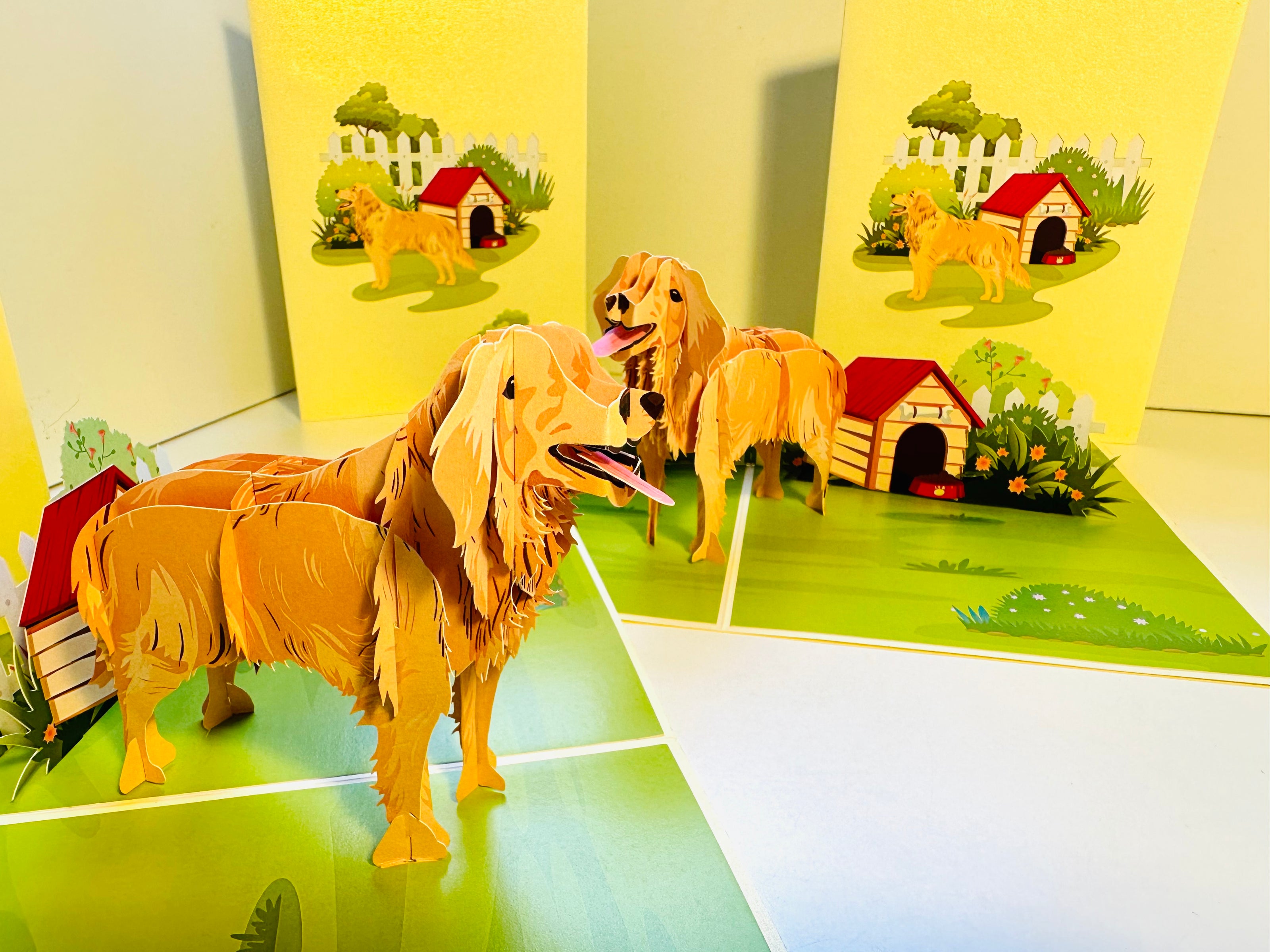 Golden Retriever Scottish Dog - Perfect for Dog Lovers Origami Pop Cards 3D Pop Up Greeting Card Happy Birthday Thank You Handmade Gift Thinking of You Blank Card for Any Occasion Happy Mother's Day Happy Father's Celebrate the Beauty of Animals