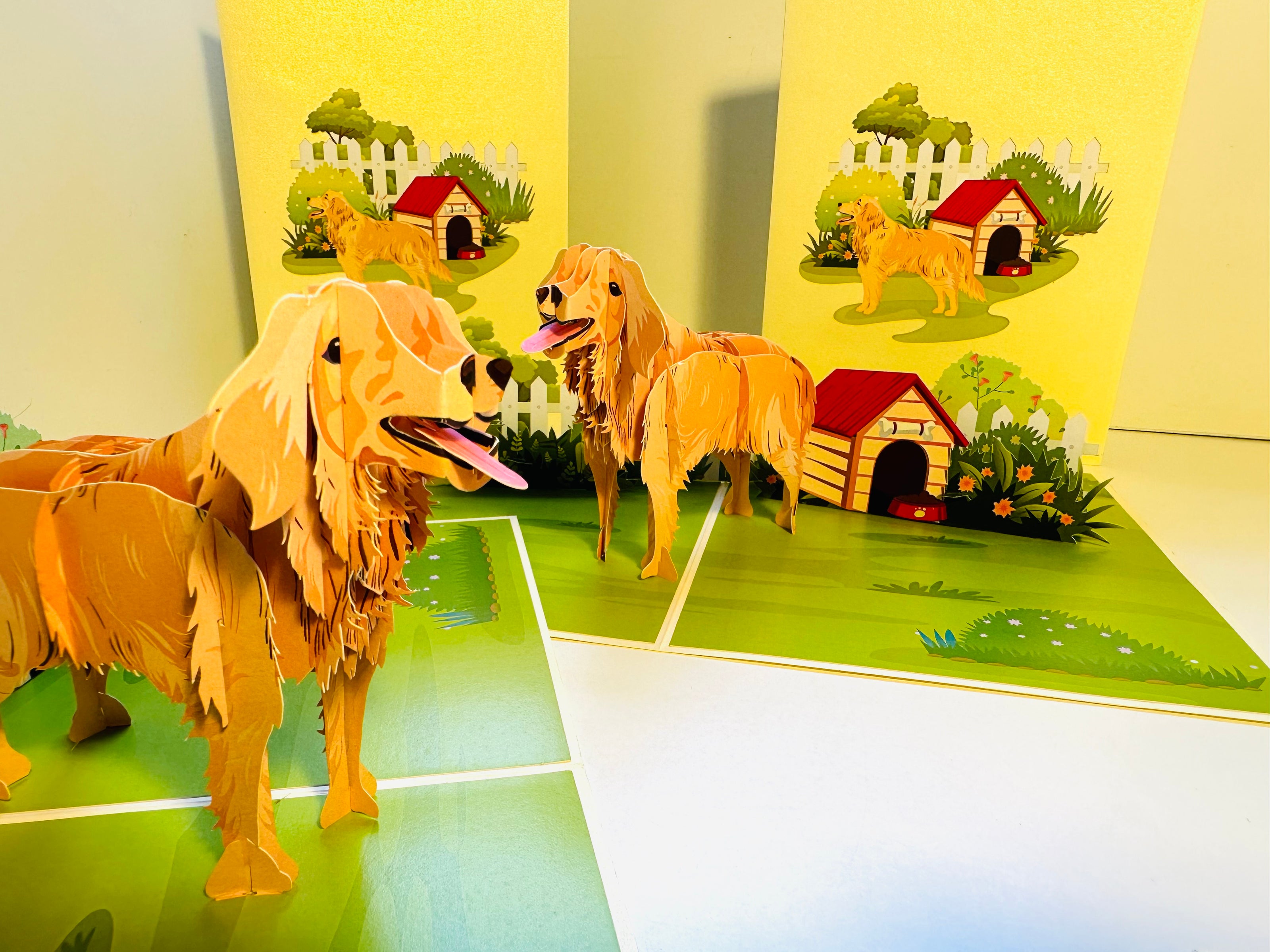 Golden Retriever Scottish Dog - Perfect for Dog Lovers Origami Pop Cards 3D Pop Up Greeting Card Happy Birthday Thank You Handmade Gift Thinking of You Blank Card for Any Occasion Happy Mother's Day Happy Father's Celebrate the Beauty of Animals