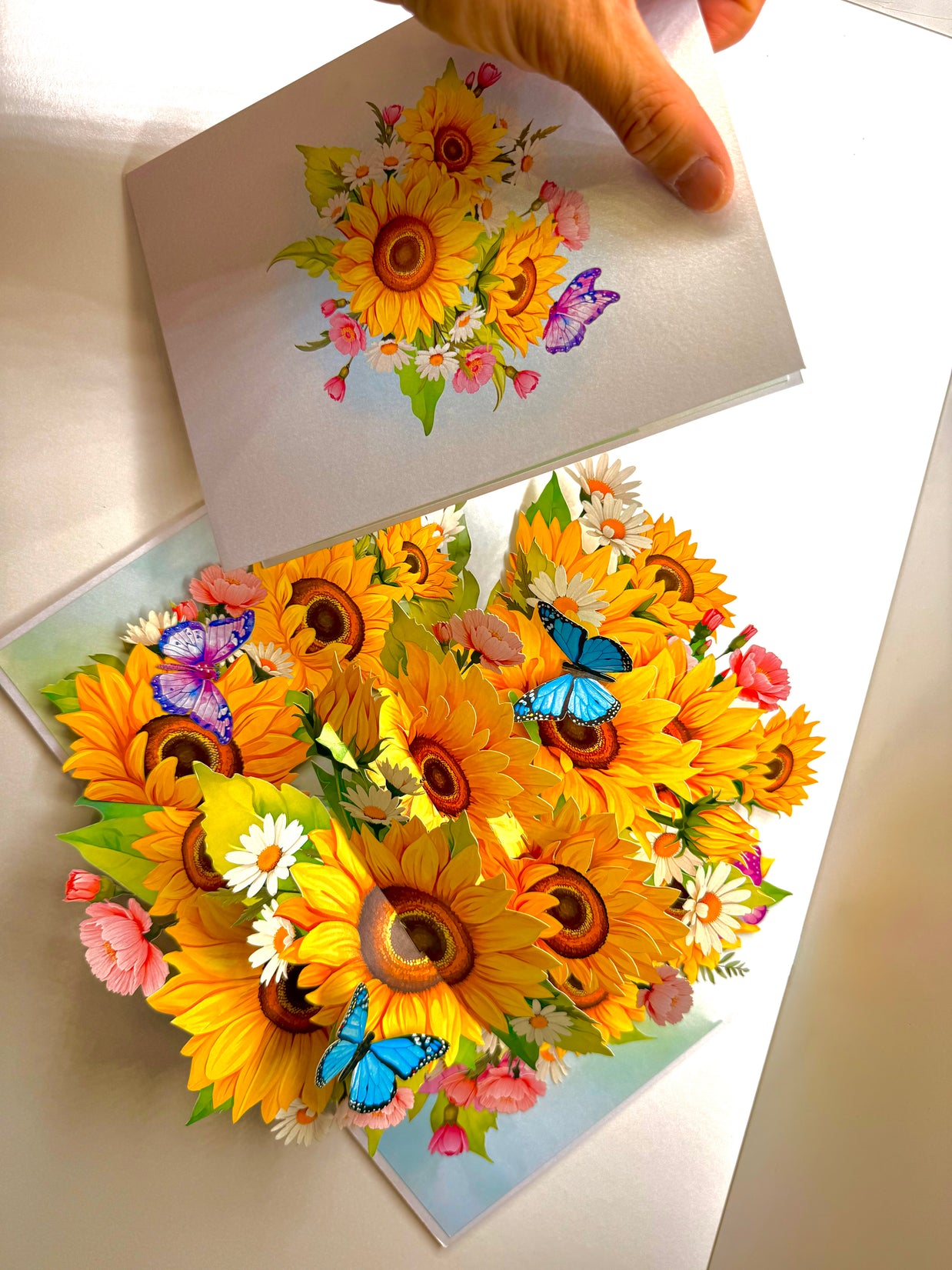 Golden Sunflower Garden with Butterflies Origami Pop Cards 3D Pop Up Greeting Card Happy Birthday Thank You Handmade Gift Thinking of You Blank Card for Any Occasion Happy Mother's Day Happy Father's Australiana Celebrate the Beauty of Autumn Flowe
