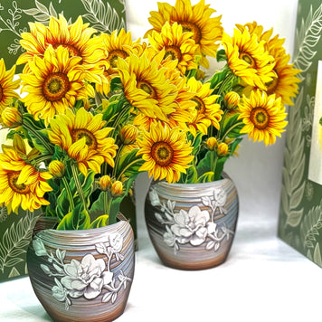 Golden Sunflower 3D Pop-Up Flower Bouquet Origami Pop Cards 3D Pop Up Greeting Card Happy Birthday Thank You Handmade Gift Thinking of You Blank Card for Any Occasion Happy Mother's Day Happy Father's Australiana Celebrate