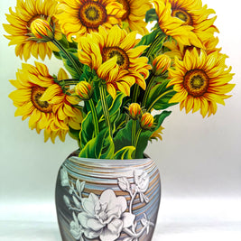 Golden Sunflower 3D Pop-Up Flower Bouquet Origami Pop Cards 3D Pop Up Greeting Card Happy Birthday Thank You Handmade Gift Thinking of You Blank Card for Any Occasion Happy Mother's Day Happy Father's Australiana Celebrate