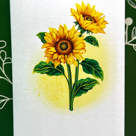 Golden Sunflower 3D Pop-Up Flower Bouquet Origami Pop Cards 3D Pop Up Greeting Card Happy Birthday Thank You Handmade Gift Thinking of You Blank Card for Any Occasion Happy Mother's Day Happy Father's Australiana Celebrate