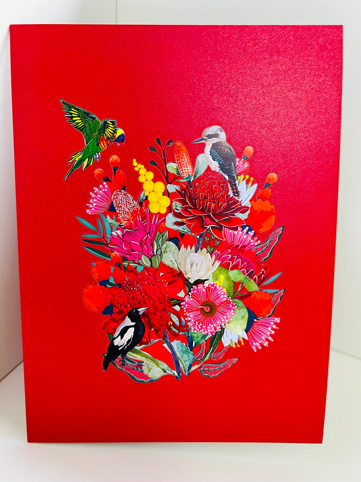 Gorgeous Australian Native Garden & Birds Origami Pop Cards 3D Pop Up Greeting Card Celebrate Happy Birthday Thank You Handmade Best Wishes Gift Thinking of You Blank Card for Any Occasion Happy Mother's Day Happy Father's Day Australiana