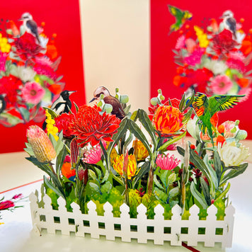 Gorgeous Australian Native Garden & Birds Origami Pop Cards 3D Pop Up Greeting Card Celebrate Happy Birthday Thank You Handmade Best Wishes Gift Thinking of You Blank Card for Any Occasion Happy Mother's Day Happy Father's Day Australiana