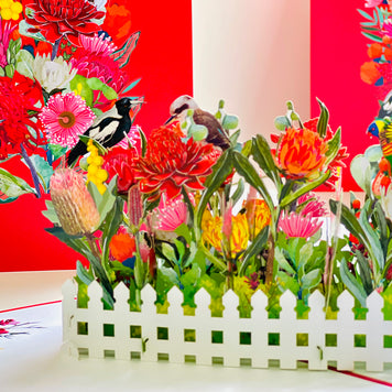 Gorgeous Australian Native Garden & Birds Origami Pop Cards 3D Pop Up Greeting Card Celebrate Happy Birthday Thank You Handmade Best Wishes Gift Thinking of You Blank Card for Any Occasion Happy Mother's Day Happy Father's Day Australiana