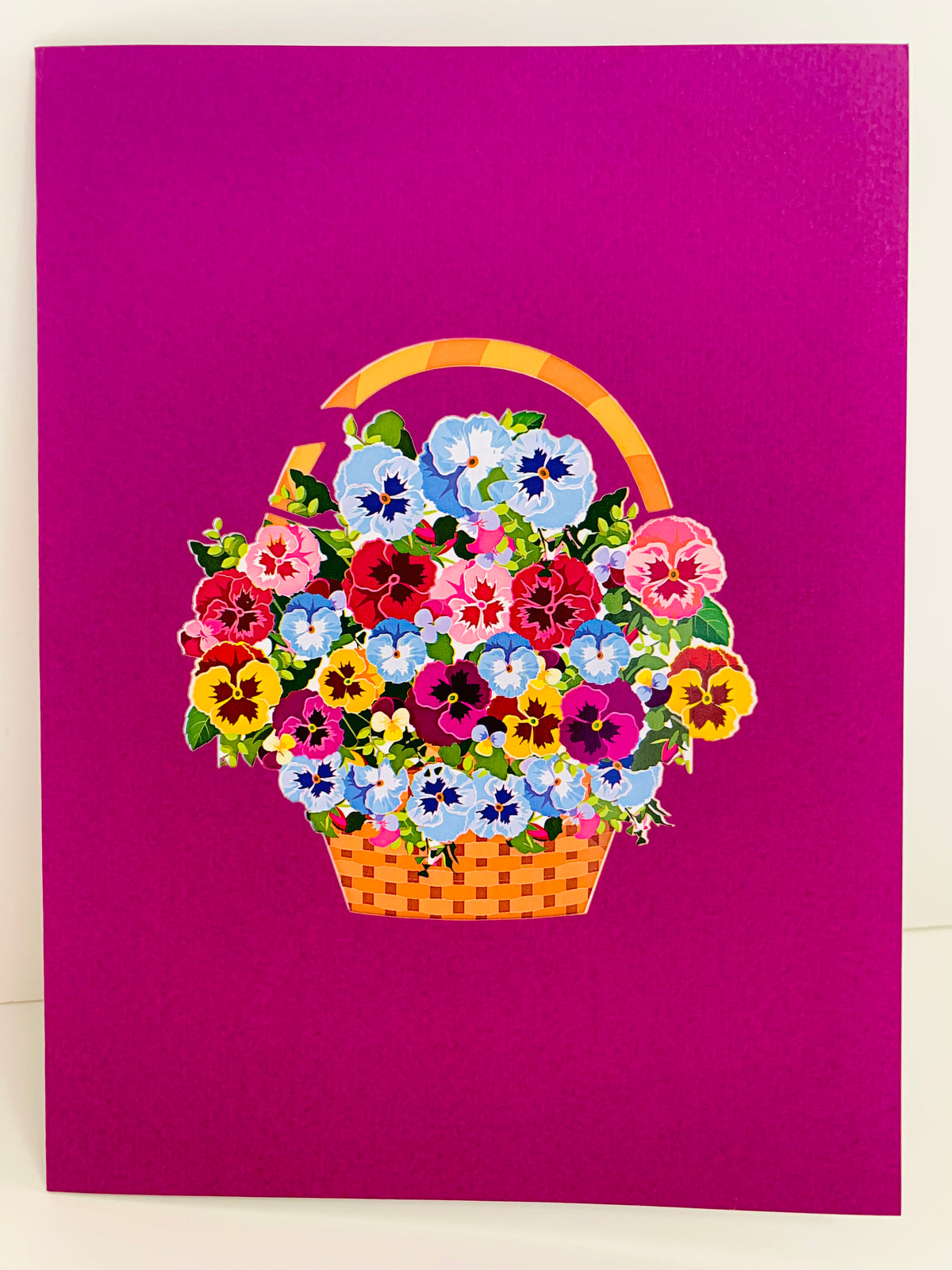 Gorgeous Pansies Flower Basket Origami Pop Cards 3D Pop Up Greeting Card Happy Birthday Thank You Handmade Gift Thinking of You Blank Card for Any Occasion Happy Mother's Day Happy Father's Australiana Celebrate the Beauty of Autumn Flowe