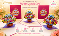 Gorgeous Pansies Flower Basket Origami Pop Cards 3D Pop Up Greeting Card Happy Birthday Thank You Handmade Gift Thinking of You Blank Card for Any Occasion Happy Mother's Day Happy Father's Australiana Celebrate the Beauty of Autumn Flowe