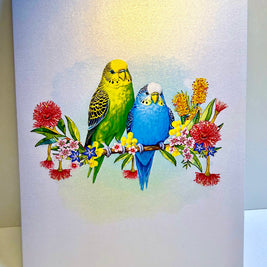 Green and Blue Budgie Parakeet Lovebirds - Our Third Most Popular Pet Origami Pop Cards 3D Pop Up Greeting Card Celebrate Happy Birthday Thank You Handmade Best Wishes Thinking of You Blank Card Any Occasion Happy Mother's Day Happy Father's Day