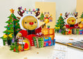 Grumpy Rudolph The Red Nosed Reindeer Origami Pop Cards 3D Pop Up Greeting Card Merry Christmas Thank You Handmade Best Wishes Blank Card Gift Happy Holidays Celebrate the Special Day Moment with Family and Friends