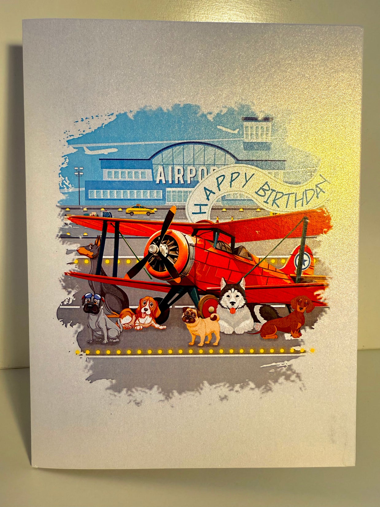 Happy Birthday Antique Aircraft & Dogs Origami Pop Cards 3D Pop Up Greeting Card Thank You Handmade Gift Thinking of You Blank Card for Happy Birthday Occasion Australiana Celebrate the Beauty and Happiness During Special Day Best Wishes Gift
