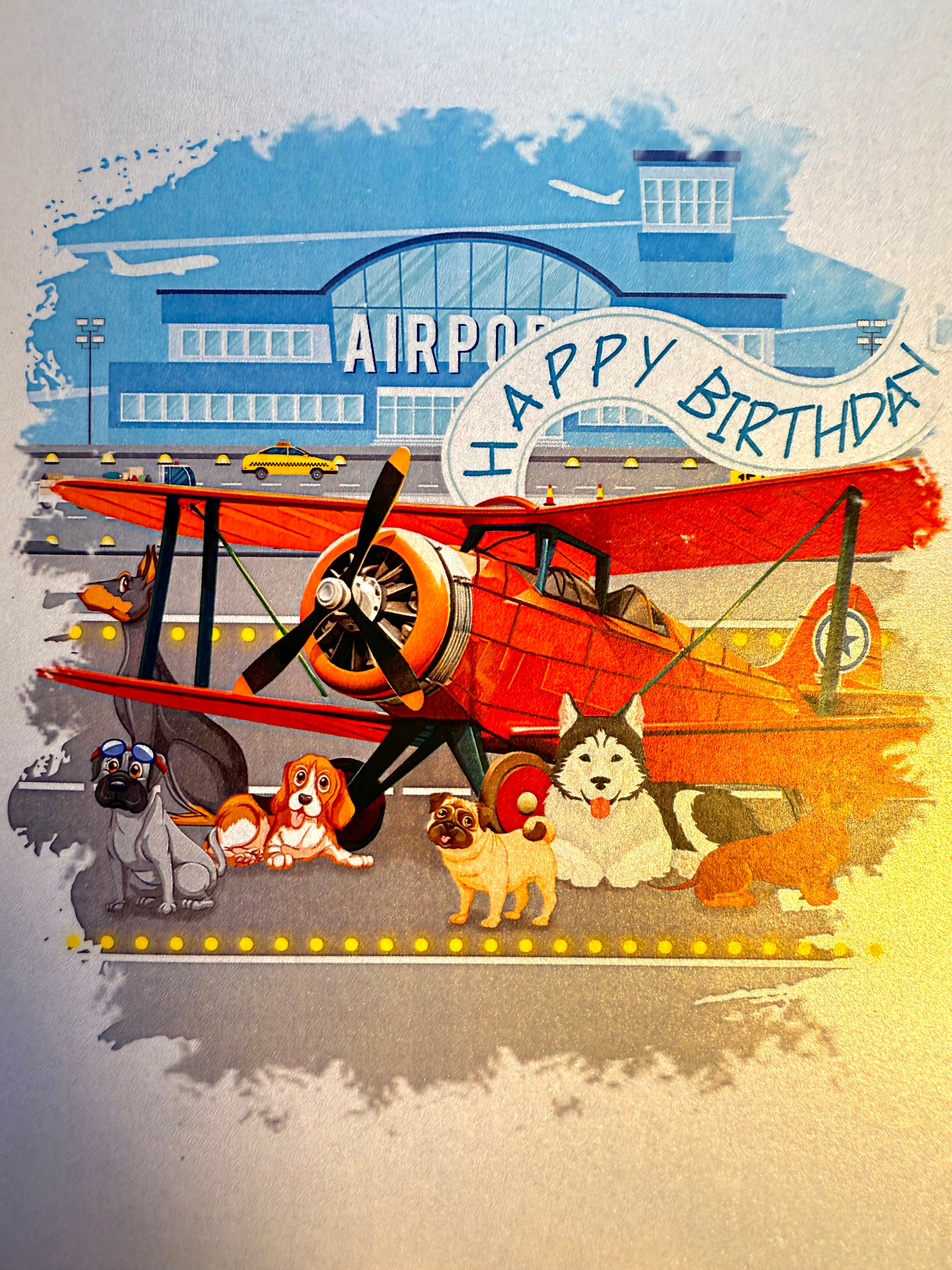 Happy Birthday Antique Aircraft & Dogs Origami Pop Cards 3D Pop Up Greeting Card Thank You Handmade Gift Thinking of You Blank Card for Happy Birthday Occasion Australiana Celebrate the Beauty and Happiness During Special Day Best Wishes Gift