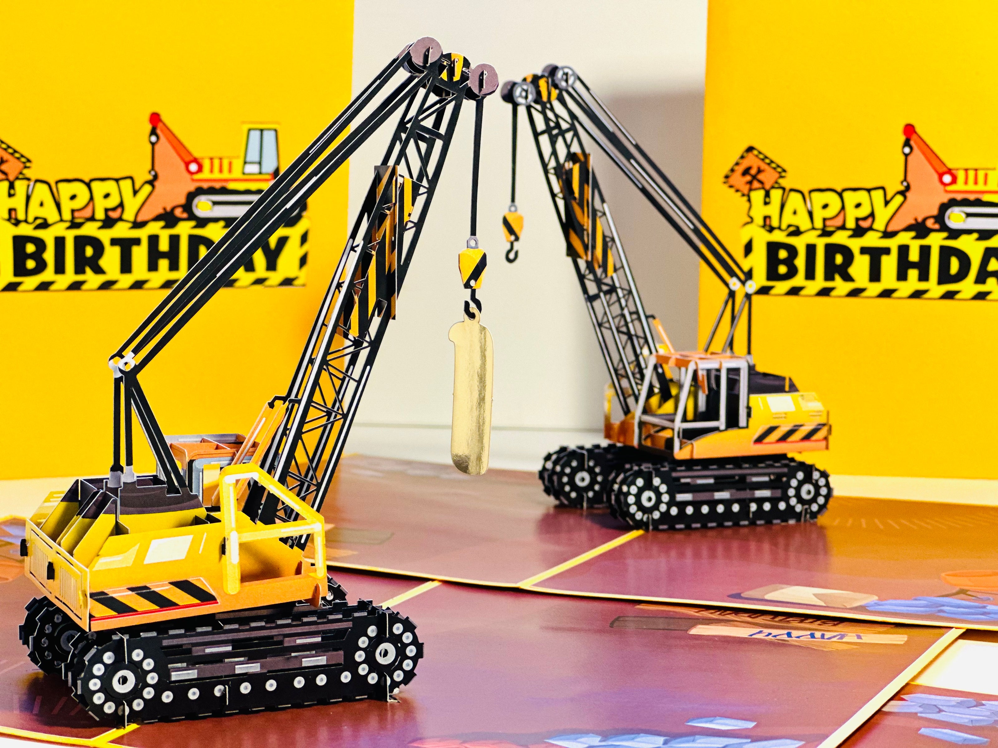 Happy Birthday CRANE Truck - Perfect for Construction Workers or Little Kids Origami Pop Cards 3D Pop Up Greeting Card Thank You Handmade Gift Thinking of You Happy Birthday Occasion Australiana Celebrate the Beauty and Happiness During Special Day Gift