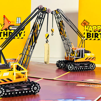 Happy Birthday CRANE Truck - Perfect for Construction Workers or Little Kids Origami Pop Cards 3D Pop Up Greeting Card Thank You Handmade Gift Thinking of You Happy Birthday Occasion Australiana Celebrate the Beauty and Happiness During Special Day Gift