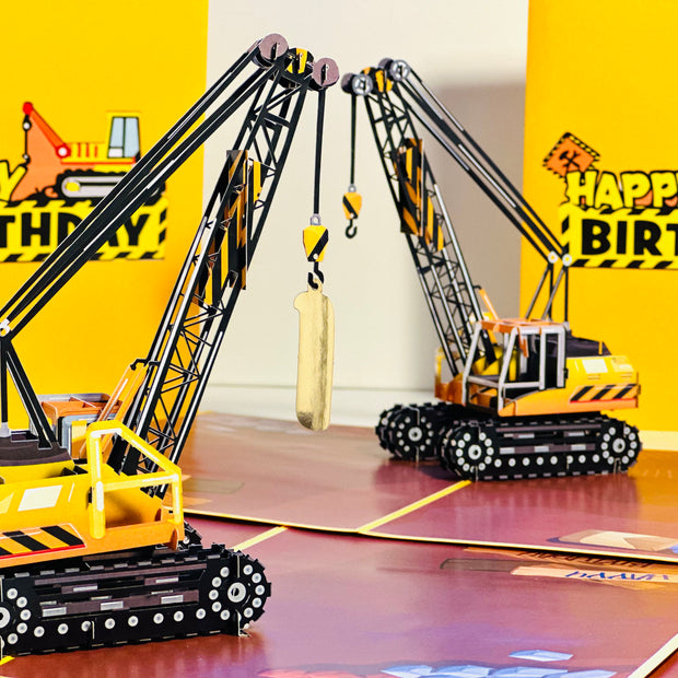 Happy Birthday CRANE Truck - Perfect for Construction Workers or Little Kids Origami Pop Cards 3D Pop Up Greeting Card Thank You Handmade Gift Thinking of You Happy Birthday Occasion Australiana Celebrate the Beauty and Happiness During Special Day Gift