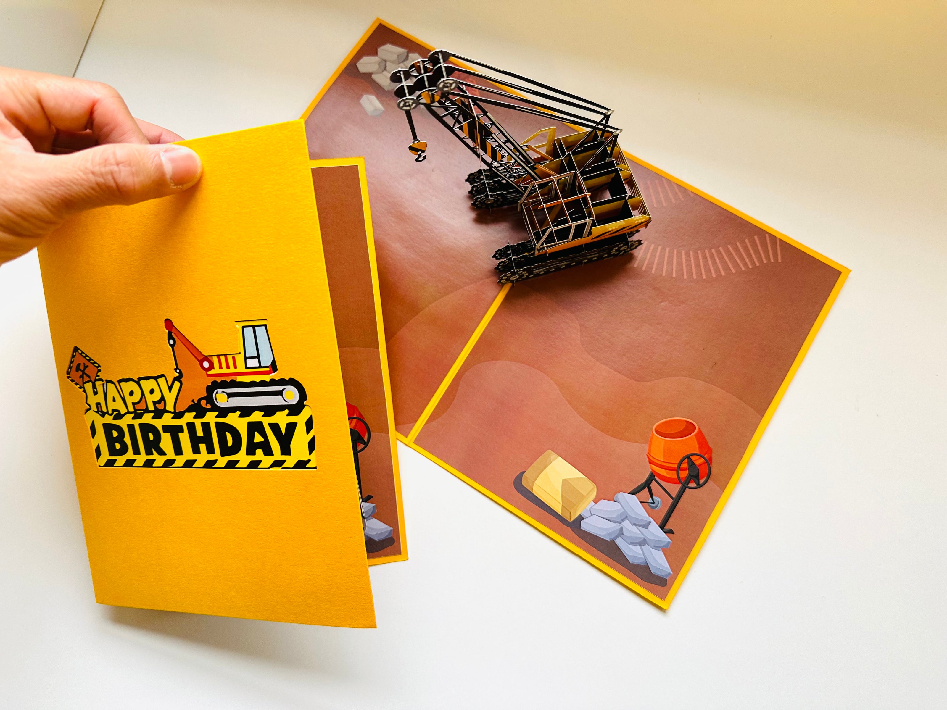 Happy Birthday CRANE Truck - Perfect for Construction Workers or Little Kids Origami Pop Cards 3D Pop Up Greeting Card Thank You Handmade Gift Thinking of You Happy Birthday Occasion Australiana Celebrate the Beauty and Happiness During Special Day Gift