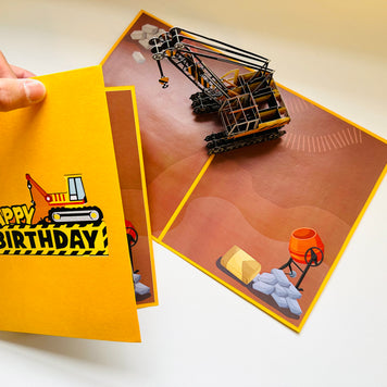 Happy Birthday CRANE Truck - Perfect for Construction Workers or Little Kids Origami Pop Cards 3D Pop Up Greeting Card Thank You Handmade Gift Thinking of You Happy Birthday Occasion Australiana Celebrate the Beauty and Happiness During Special Day Gift