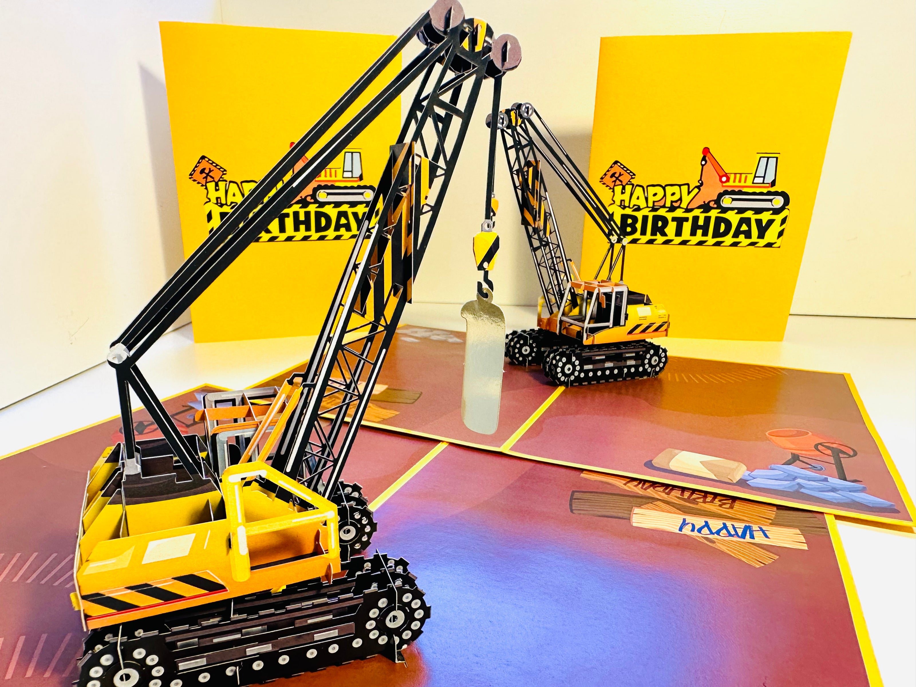 Happy Birthday CRANE Truck - Perfect for Construction Workers or Little Kids Origami Pop Cards 3D Pop Up Greeting Card Thank You Handmade Gift Thinking of You Happy Birthday Occasion Australiana Celebrate the Beauty and Happiness During Special Day Gift