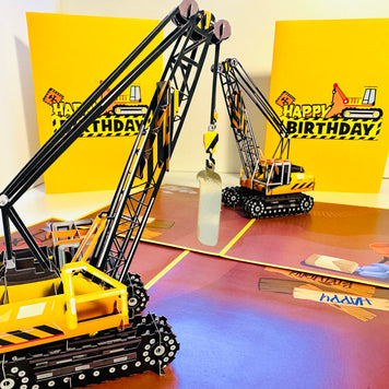 Happy Birthday CRANE Truck - Perfect for Construction Workers or Little Kids Origami Pop Cards 3D Pop Up Greeting Card Thank You Handmade Gift Thinking of You Happy Birthday Occasion Australiana Celebrate the Beauty and Happiness During Special Day Gift