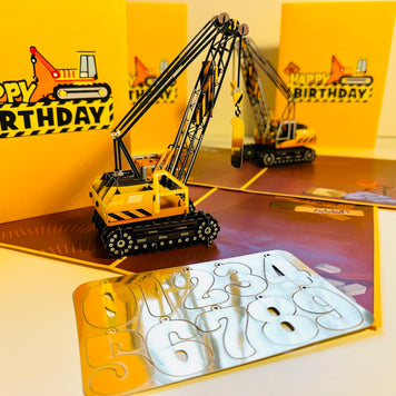 Happy Birthday CRANE Truck - Perfect for Construction Workers or Little Kids Origami Pop Cards 3D Pop Up Greeting Card Thank You Handmade Gift Thinking of You Happy Birthday Occasion Australiana Celebrate the Beauty and Happiness During Special Day Gift