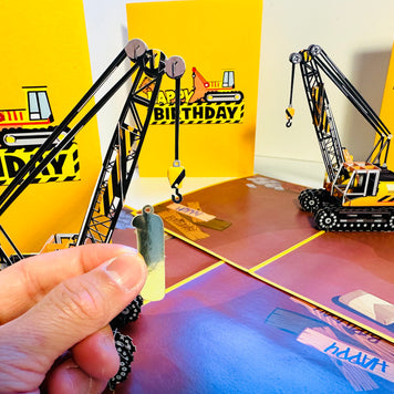Happy Birthday CRANE Truck - Perfect for Construction Workers or Little Kids Origami Pop Cards 3D Pop Up Greeting Card Thank You Handmade Gift Thinking of You Happy Birthday Occasion Australiana Celebrate the Beauty and Happiness During Special Day Gift