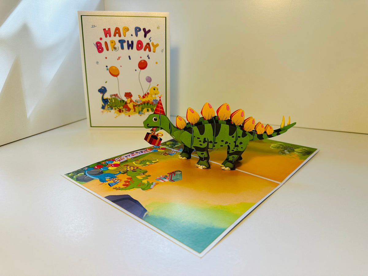 Happy Birthday Dinosaur Party Origami Pop Cards 3D Pop Up Greeting Card Thank You Handmade Gift Thinking of You Happy Birthday Occasion Australiana Celebrate the Beauty and Happiness During Special Day Best Wishes Gift Perfect for Boy
