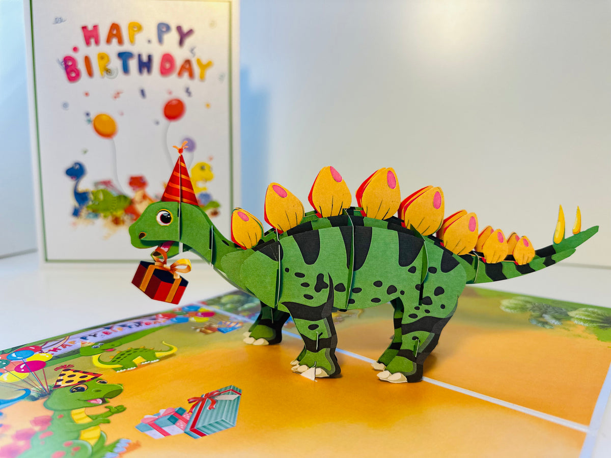 Happy Birthday Dinosaur Party Origami Pop Cards 3D Pop Up Greeting Card Thank You Handmade Gift Thinking of You Happy Birthday Occasion Australiana Celebrate the Beauty and Happiness During Special Day Best Wishes Gift Perfect for Boy
