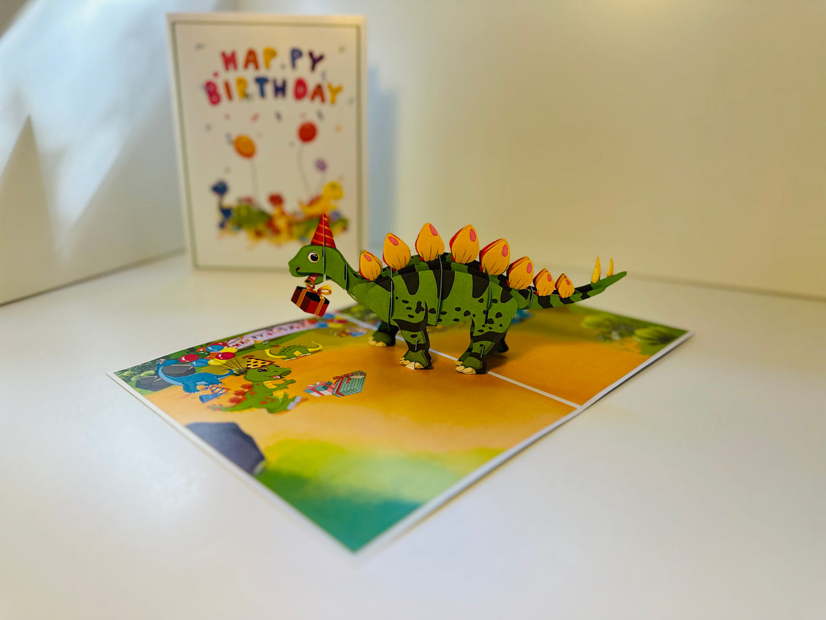 Happy Birthday Dinosaur Party Origami Pop Cards 3D Pop Up Greeting Card Thank You Handmade Gift Thinking of You Happy Birthday Occasion Australiana Celebrate the Beauty and Happiness During Special Day Best Wishes Gift Perfect for Boy