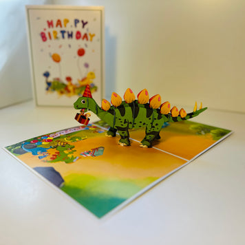 Happy Birthday Dinosaur Party Origami Pop Cards 3D Pop Up Greeting Card Thank You Handmade Gift Thinking of You Happy Birthday Occasion Australiana Celebrate the Beauty and Happiness During Special Day Best Wishes Gift Perfect for Boy