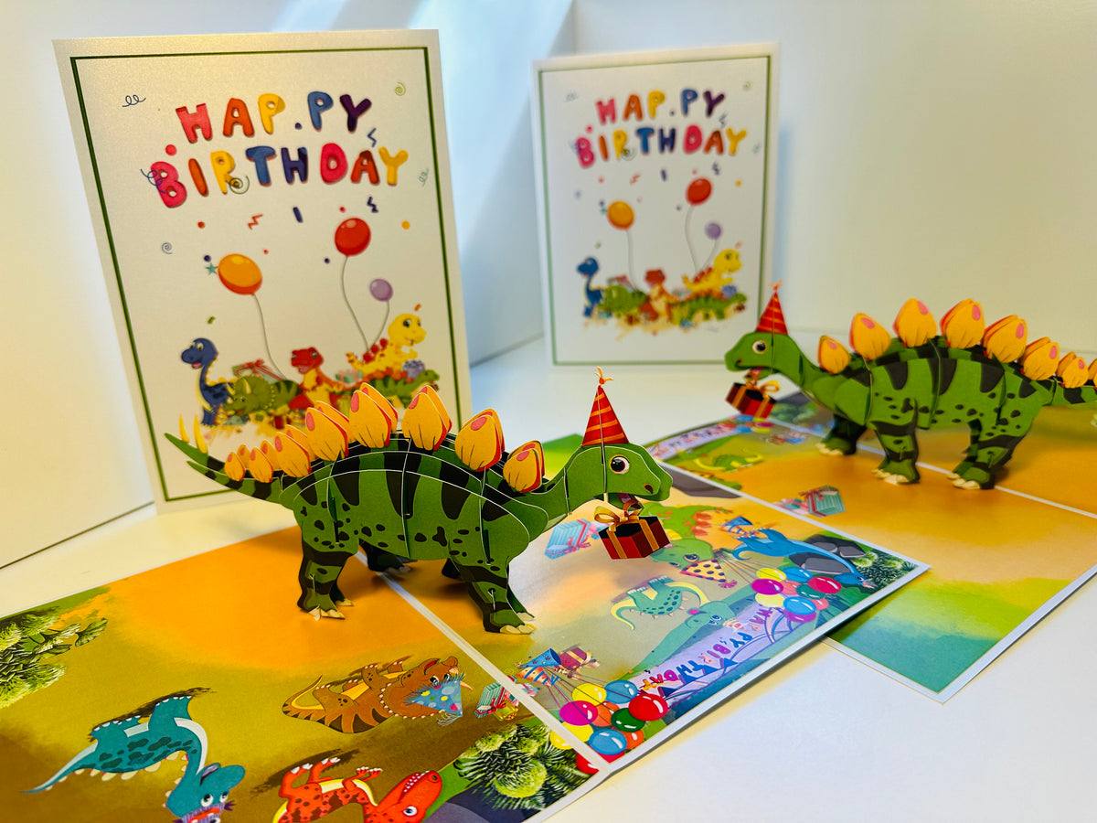 Happy Birthday Dinosaur Party Origami Pop Cards 3D Pop Up Greeting Card Thank You Handmade Gift Thinking of You Happy Birthday Occasion Australiana Celebrate the Beauty and Happiness During Special Day Best Wishes Gift Perfect for Boy