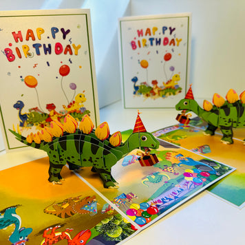 Happy Birthday Dinosaur Party Origami Pop Cards 3D Pop Up Greeting Card Thank You Handmade Gift Thinking of You Happy Birthday Occasion Australiana Celebrate the Beauty and Happiness During Special Day Best Wishes Gift Perfect for Boy