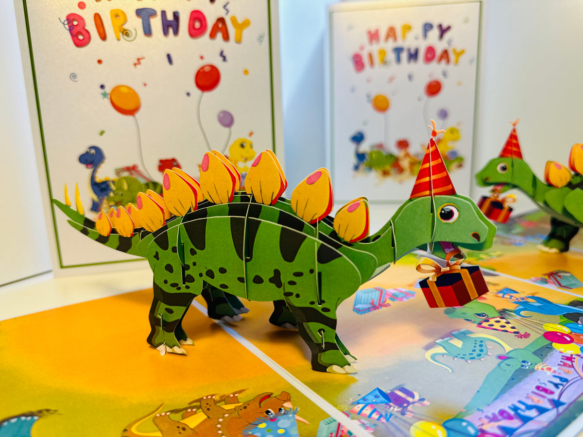 Happy Birthday Dinosaur Party Origami Pop Cards 3D Pop Up Greeting Card Thank You Handmade Gift Thinking of You Happy Birthday Occasion Australiana Celebrate the Beauty and Happiness During Special Day Best Wishes Gift Perfect for Boy