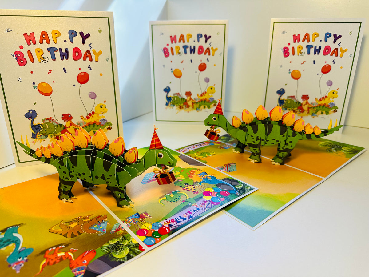 Happy Birthday Dinosaur Party Origami Pop Cards 3D Pop Up Greeting Card Thank You Handmade Gift Thinking of You Happy Birthday Occasion Australiana Celebrate the Beauty and Happiness During Special Day Best Wishes Gift Perfect for Boy