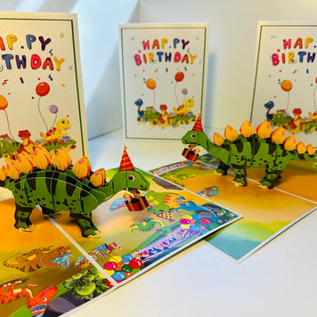 Happy Birthday Dinosaur Party Origami Pop Cards 3D Pop Up Greeting Card Thank You Handmade Gift Thinking of You Happy Birthday Occasion Australiana Celebrate the Beauty and Happiness During Special Day Best Wishes Gift Perfect for Boy