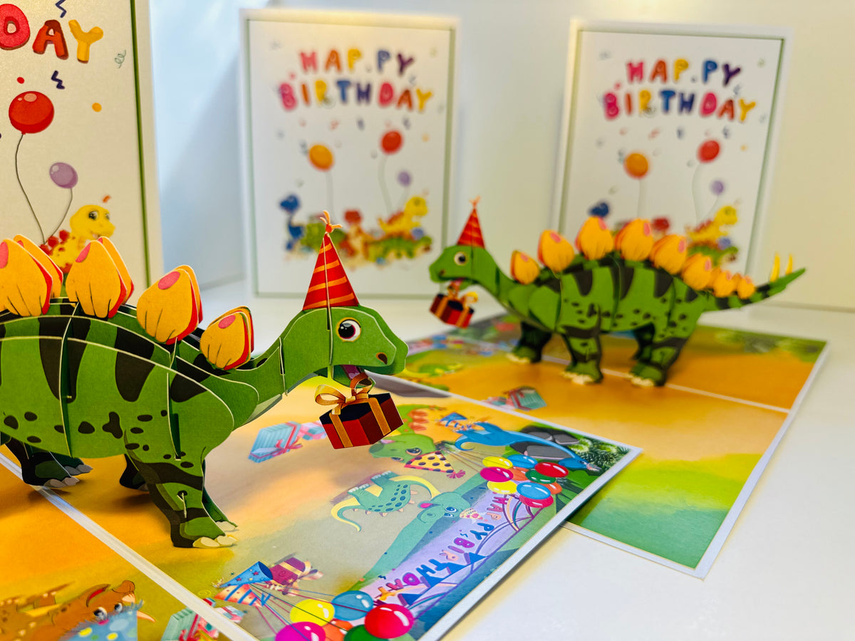 Happy Birthday Dinosaur Party Origami Pop Cards 3D Pop Up Greeting Card Thank You Handmade Gift Thinking of You Happy Birthday Occasion Australiana Celebrate the Beauty and Happiness During Special Day Best Wishes Gift Perfect for Boy