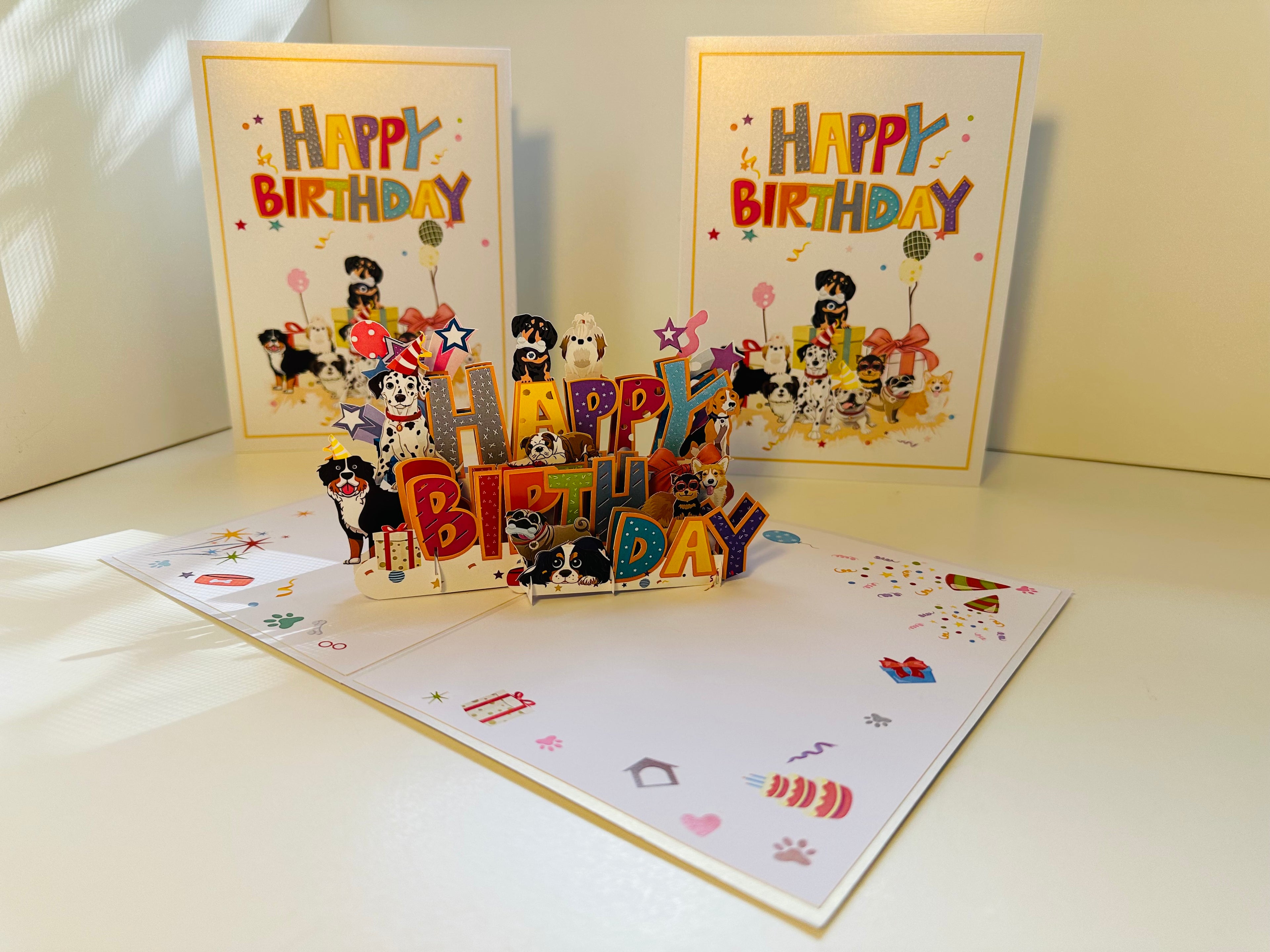 Happy Birthday Doggie Party Origami Pop Cards 3D Pop Up Greeting Card Thank You Handmade Gift Thinking of You Happy Birthday Occasion Australiana Celebrate the Beauty and Happiness During Special Day Best Wishes Gift Perfect for Dog Lovers