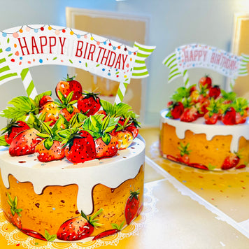 Happy Birthday Strawberry Cake Origami Pop Cards 3D Pop Up Greeting Card Thank You Handmade Gift Thinking of You Happy Birthday Occasion Australiana Celebrate the Beauty and Happiness During Special Day Best Wishes Gift