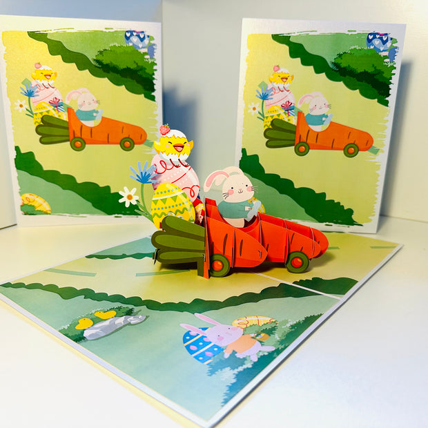 Happy Easter Bunny in a Carrot Card Origami Pop Cards 3D Pop Up Greeting Card Happy Easter Thank You Handmade Best Wishes Blank Card Gift Happy Holidays Celebrate the Special Day Moment with Family and Friends Decoration Colorful Blessing Funny Gifts