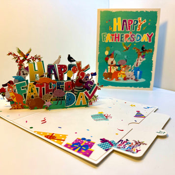 Happy Father’s Day with Adorable Australian Animals Origami Pop Cards 3D Pop Up Greeting Card Happy Birthday Thank You Handmade Gift Thinking of You Blank Card for Any Occasion Happy Mother's Day Happy Father's Australiana Celebration