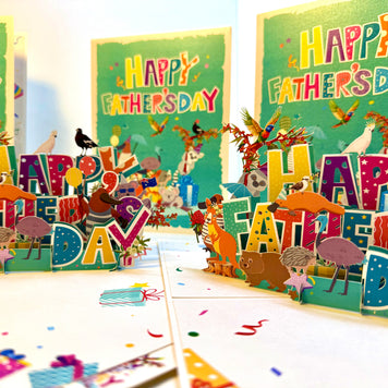 Happy Father’s Day with Adorable Australian Animals Origami Pop Cards 3D Pop Up Greeting Card Happy Birthday Thank You Handmade Gift Thinking of You Blank Card for Any Occasion Happy Mother's Day Happy Father's Australiana Celebration